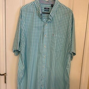 Izod Men's Teal Green Gingham Shirt